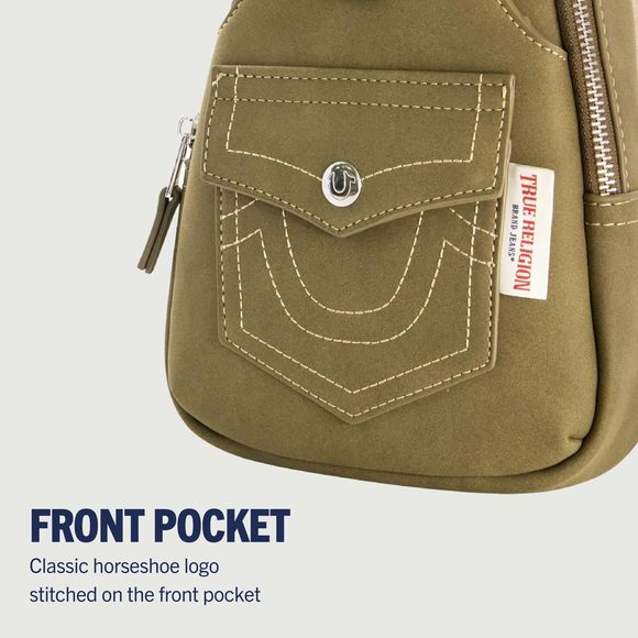 Sling Bag, Faux Suede Small Travel Backpack With Adjustable Shoulder >:) - Picture 3 of 7